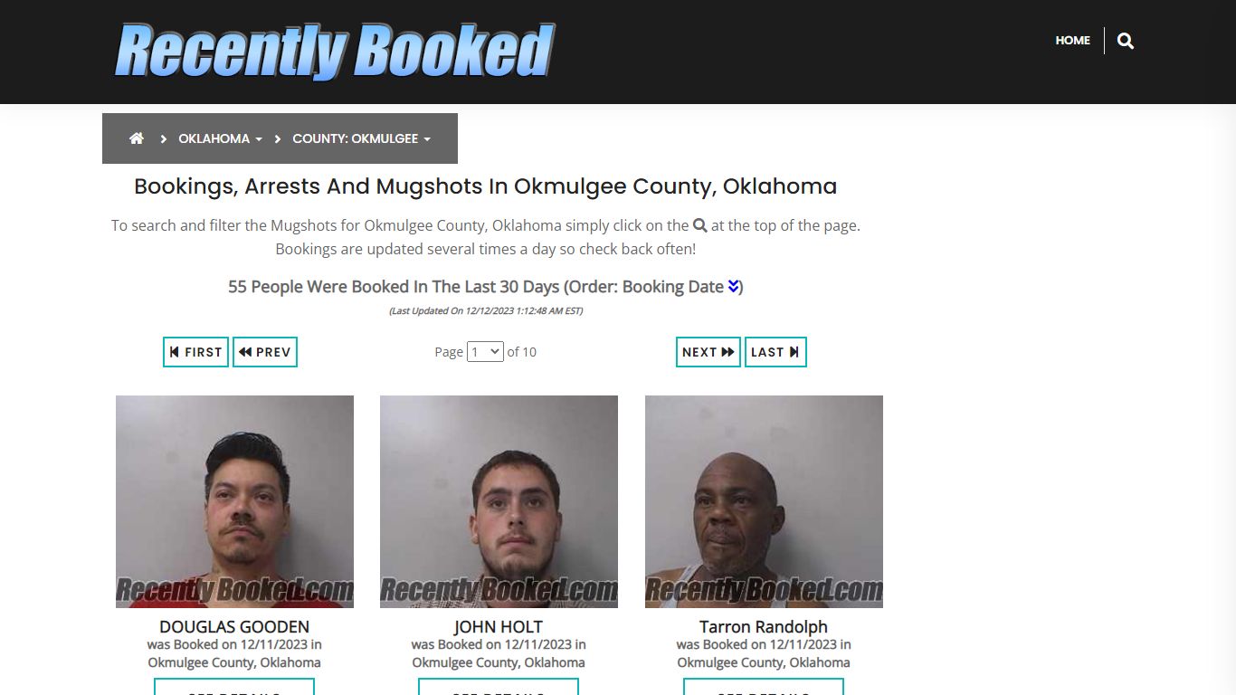 Bookings, Arrests and Mugshots in Okmulgee County, Oklahoma